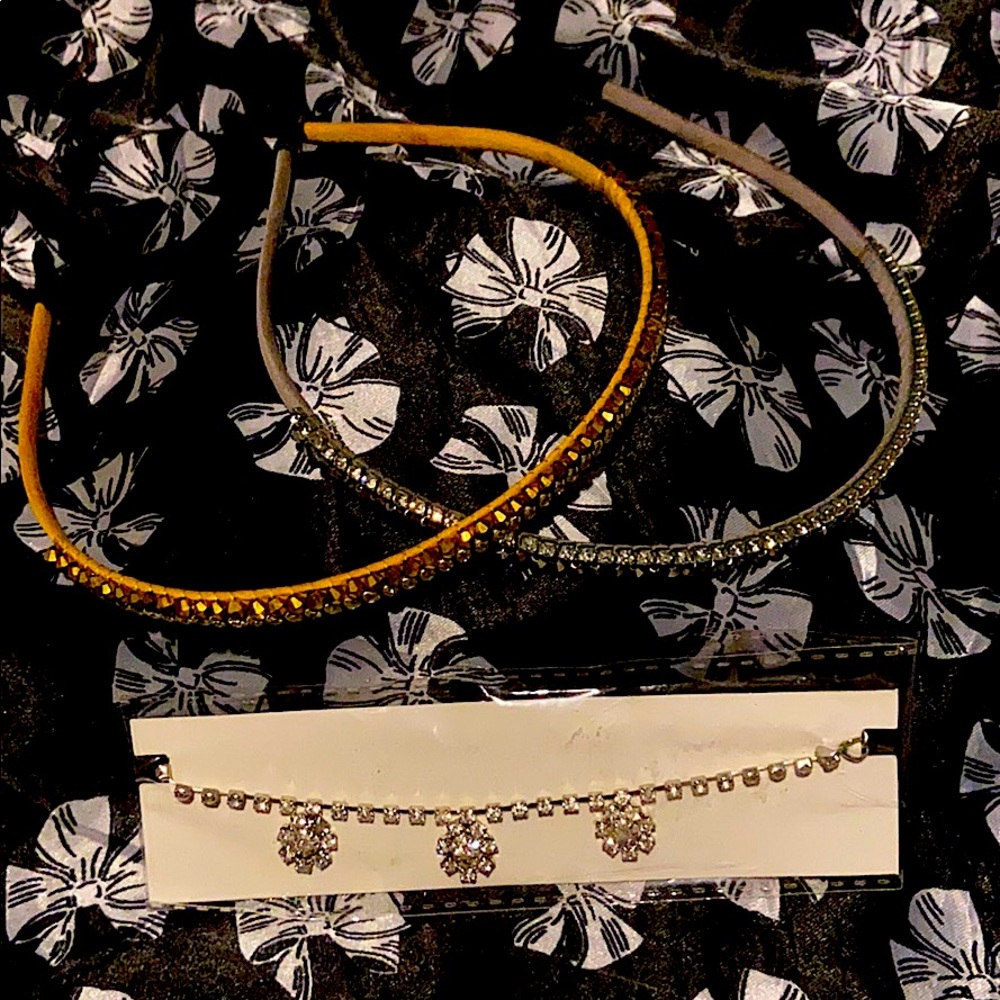 2 Crystal headbands and crystal bracelet $10